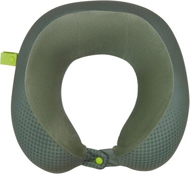Подушка для шиї American Tourister з Memory Foam, ергономічна та комфортна для подорожей (літак, авто, поїзд), 30 см, чорний/сірий (оливковий/лайм)