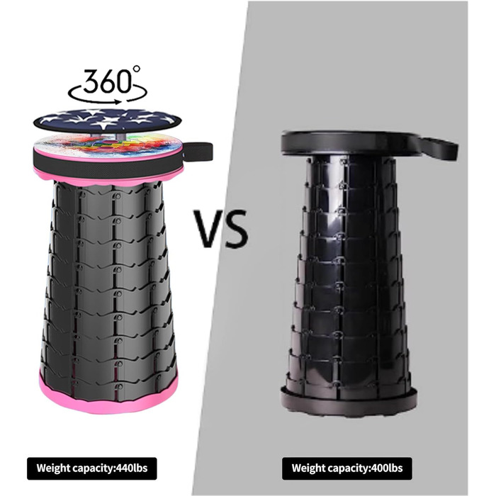 Складний стільчик Alevmoom 2024 з подушкою, для кемпінгу, подорожей, риболовлі. Міцний, витримує до 200 кг, телескопічний, регульований.