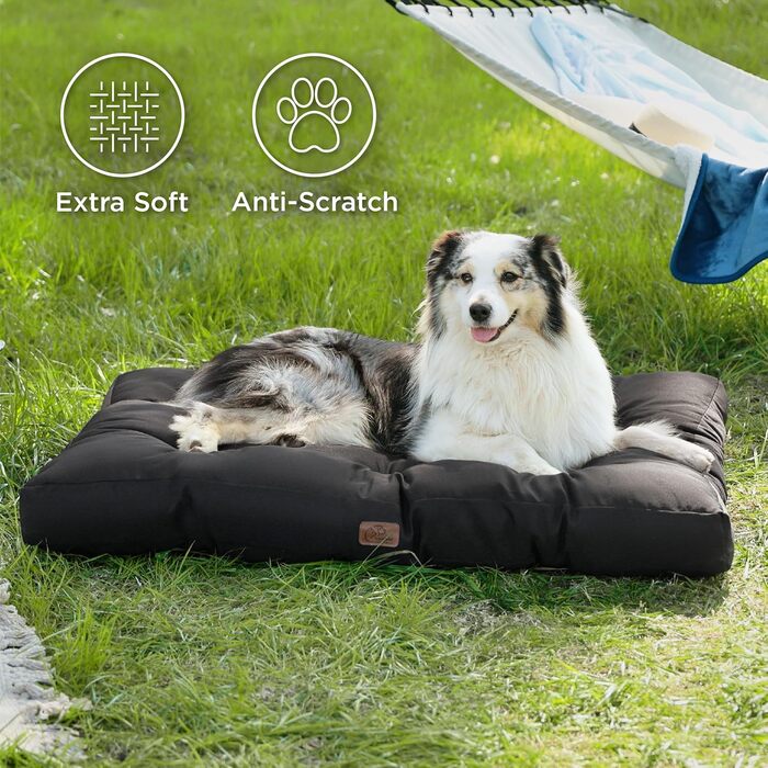 Килимок для собак BEDSURE 76x50 см - м'який, миючий, для маленьких та середніх собак, 10 см заввишки (чорний)