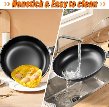 Набір сковорідок Pfannenset: 20см, 25см, 30см. 3 шт. Антипригарне покриття, для всіх плит, включно з індукцією. Без PFAS