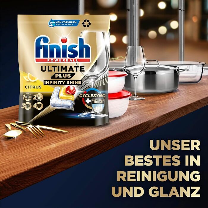 Таблетки для посудомийної машини Finish Ultimate Plus Infinity Shine Citrus, 105 капсул (315 мийок)