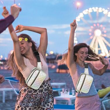 Жіноча бананка Jueachy: водонепроникна сумка через плече з ромбовим візерунком, 4 відділення на блискавці, для активного відпочинку та фестивалів