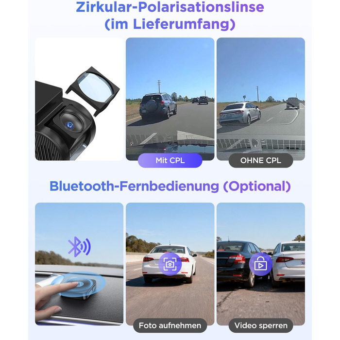 Автомобільний відеореєстратор VIOFO A119M Pro 4K HDR з Wi-Fi 6, GPS, нічною зйомкою, CPL-фільтром та режимом паркування