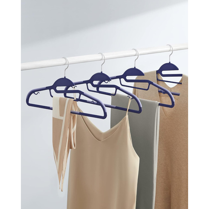 Плечики для одягу SONGMICS, 20 шт., пластикові, обертаються, сірі, для економії місця