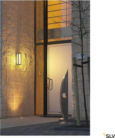 SLV Wall Lamp MERIDIAN BOX with Motion Sensor | for effective outdoor lighting of walls and entrance areas | LED Spotlight, Wall Light, Outdoor Light, Garden Light, Path Light | E27, 25W max