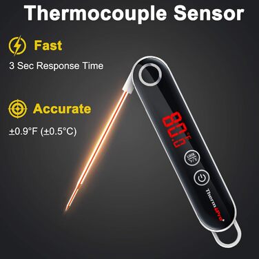 ThermoPro TP18 Цифровий термометр для м'яса з магнітним кріпленням, для приготування на грилі, барбекю, кухні