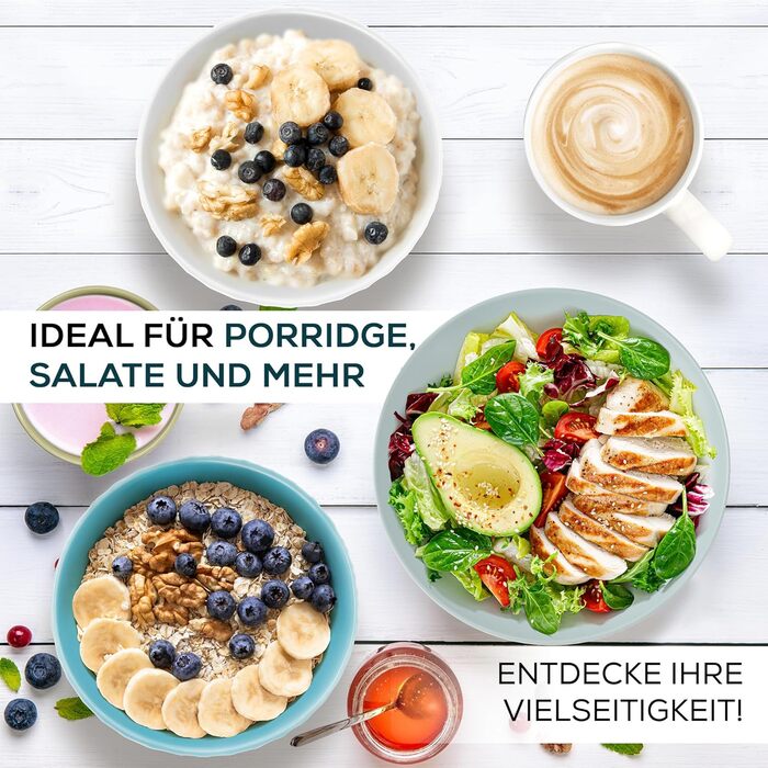 Набір мисок Miamio Palmanova (блакитний), 6 шт, 800 мл - сучасний дизайн, великий об'єм