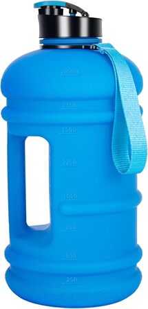 TOOFEEL Water Bottle 2L - 2 Liter Water Bottle BPA Free, Large Bottle, Reusable Sports Water Bottle with Marked Measurements, Gym Water Bottle - (Matte Dark Blue, 1893 ml)