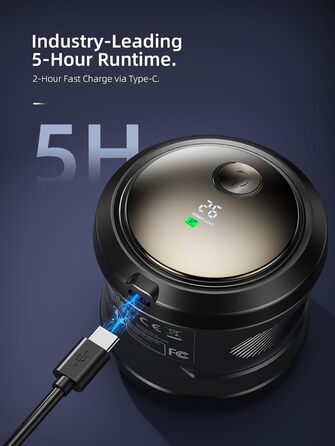 Електробритва чоловіча Glatzen з магнітною голівкою, 6 голів, USB-C, LED-дисплей, 10000 RPM