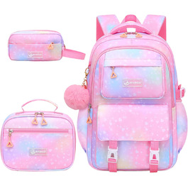Шкільний рюкзак для дівчинки-підлітка 3 в 1: рюкзак, ланч-бокс, пенал. Підходить для ноутбука 15.6
