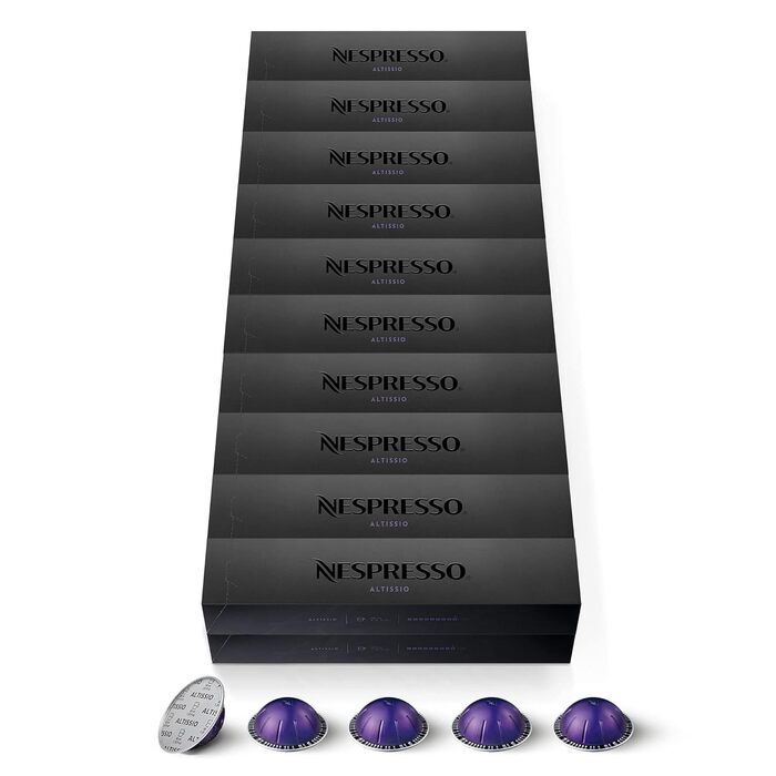 Капсули для кавомашини Nespresso Vertuo, інтенсивність 9, для еспресо 40 мл, 50 шт. (5 пачок по 10 шт.)
