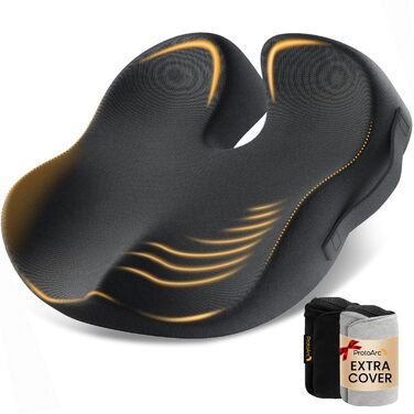 Крісло-подушка ProtoArc для офіса та авто, X-Large, з пам'яті ефектом, чорний, ергономічна підтримка спини