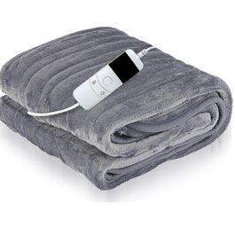 Електрична ковдра Marco Paul: тепла флісова ковдра для тіла, для розслаблення та зняття болю в спині, для дивана (сірий фліс)