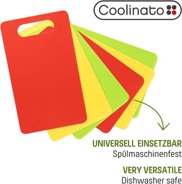 Набір кухонних дощок Coolinato з пластику сірого кольору (3 шт.) S/M/L - антибактеріальні, з жолобком для соку, неслизькі кутики та ручки. 3 розміри для гігієнічного розділення. Можна мити в посудомийній машині.