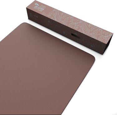 CSL Килимок для миші на стіл XXL з PU шкіри та корка 800x400 мм - Еко килимок для офісу та дому, чорний (коричневий відтінок)