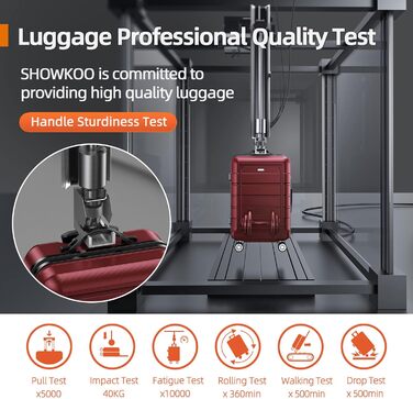 Чемодан SHOWKOO з жорстким корпусом, XL, червоний (Set): розширюваний, з TSA-замком, 4 колеса, з набором аксесуарів (сумка для подорожей, туалетна сумка)