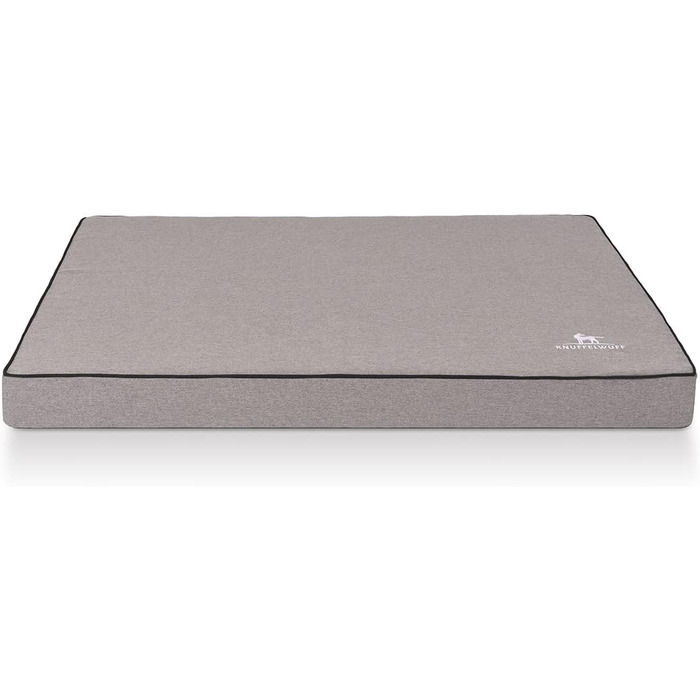 Ортопедичний лежак для собак Knuffelwuff Nantucket з велюру, ручної роботи, XL 100 x 70 см, знімний чохол, прання, для великих, середніх та маленьких собак (сірий)