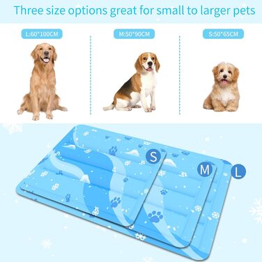 Кілим-охолоджувач для собак та котів, 50x90 см, блакитний. Самостійно охолоджуючий, з нетоксичним гелем, зносостійкий