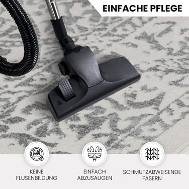 Килим Livabliss Palermo Vintage - Східний стиль, 160x216 см, для вітальні, їдальні, спальні - Бохо, короткий ворс, легкий у догляді, кольори слонова кістка та сірий