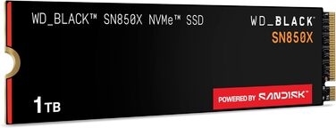 SSD WD_BLACK SN850X 1TB NVMe PCIe Gen4 - ігровий накопичувач, 7300 МБ/с читання, 6300 МБ/с запис