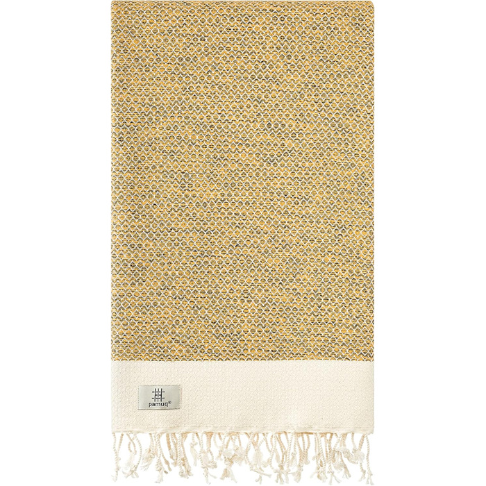 Великий рушник XXL для сауни, ванни та спорту з бавовни Pestemal Fouta Milano 90x200 см, сафрановий жовтий, унісекс