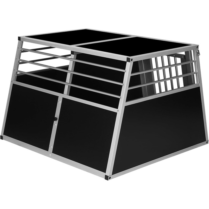 Транспортна переноска для собак та котів EUGAD, алюмінієва, 65x85x71 см, з безпечним замком, чорна