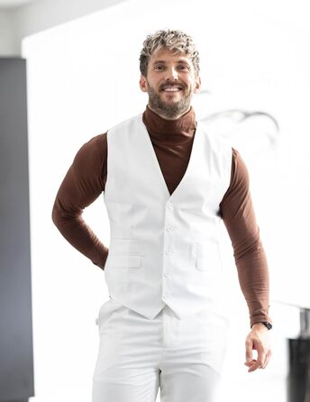 Костюм-двійка чоловічий COOFANDY, Slim Fit, для весілля (Білий/Ошатний сад, XXL)