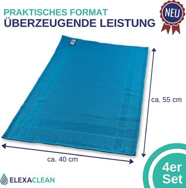 Набір мікрофібрових серветок для прибирання ELEXACLEAN, без розводів, 55x40 см, багатоколірні (4 шт.)