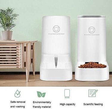 Автоматичний фонтанчик-диспенсер для корму та води для собак та котів, BPA-free, білий