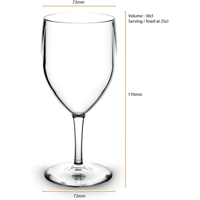 Premium Unbreakable Reusable Red Wine Glasses - 25cl (6 Pack)