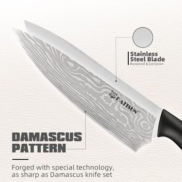 KATISUN 16-Piece Japanese Steel Knife Set with Block - Includes Sharpener, Cutting Board & Kitchen Shears
