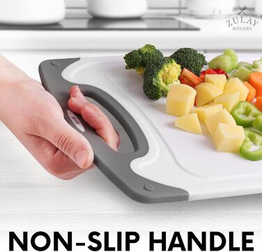 Набір з 3 дерев'яних обробних дощок Zulay Kitchen, пластик, з жолобками для соку, стійкі до ковзання, для кухні