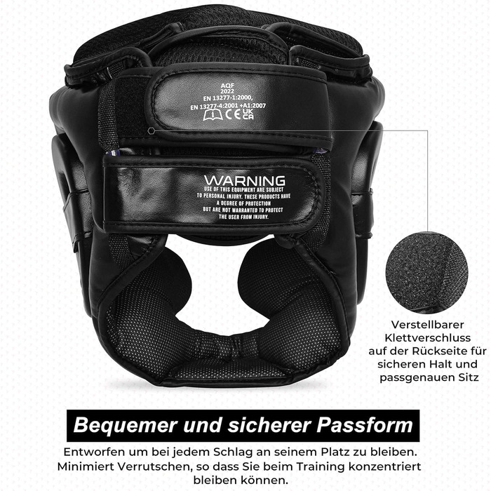 CE-Certified Boxing Headgear - Kickboxing, Muay Thai, Karate, Taekwondo Headguard (XL)