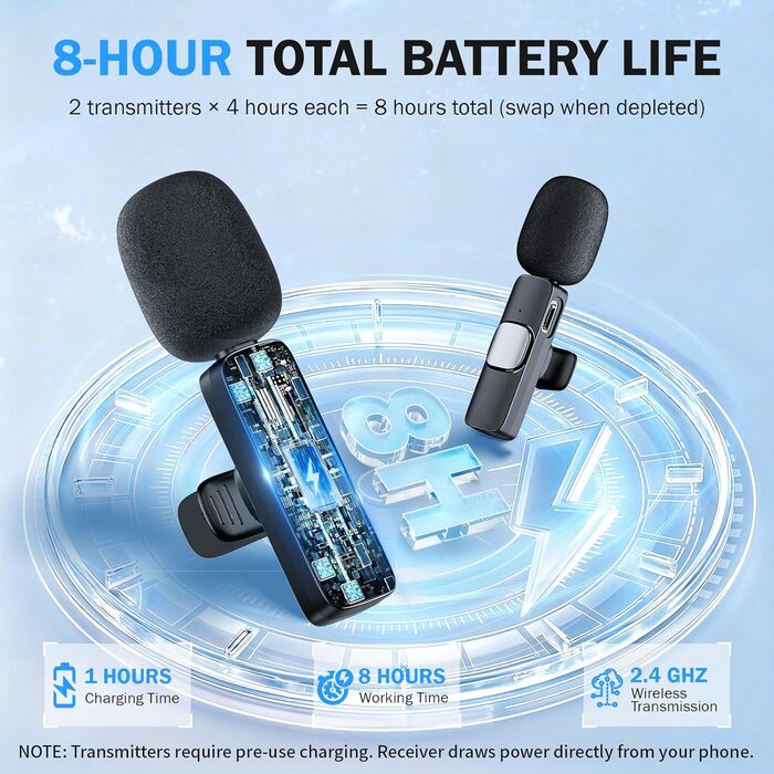 Беспроводной петличный микрофон для телефона/iPhone/iPad/камеры, мини-микрофон для стриминга, подавление шума, Plug & Play, идеален для видеосъемок, подкастов, YouTube, TikTok и интервью K15