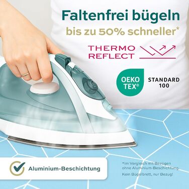 Чохол для прасувальної дошки Turbo 120x40 см, відбиває тепло, для швидкого прасування, з гумкою, 2 комфортні подушки, OEKOTEX100, Made in Europe, розмір M, блакитно-білий