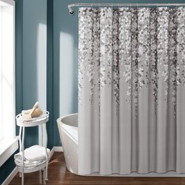 Шторка для душу Lush Decor з квітами, 183x183 см, сіра