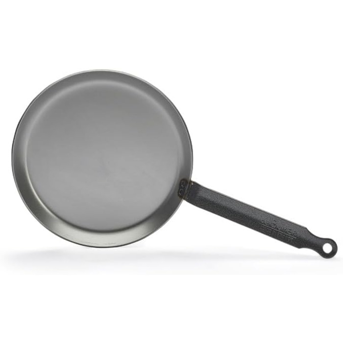 Млинцева сковорода de Buyer Carbone Plus, важка, з вуглецевої сталі, 24 см, срібляста