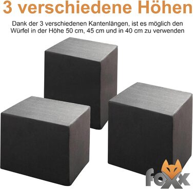 Піна-поліуретановий куб Foxx M-L 50x45x40 см з чохлом, темно-сірий ортопедичний куб для розвантаження хребта і міжхребцевих дисків