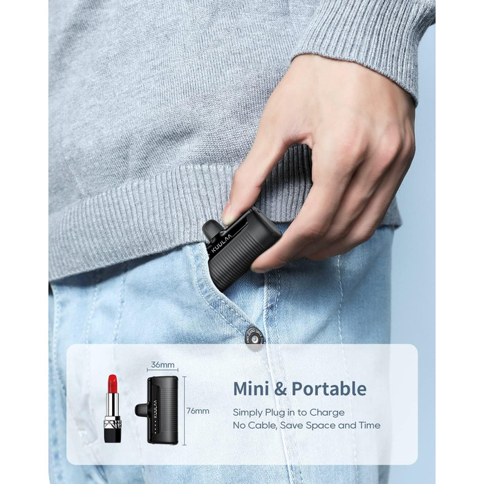 Портативний зарядний Power Bank на 4500mAh з PD для iPhone (Graphitschwarz)