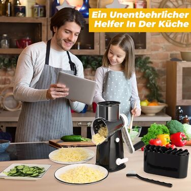 Ручна тертка для овочів та сиру з ручкою, 5 насадок, для нарізки овочів, сиру, горіхів, терка для швидкої нарізки