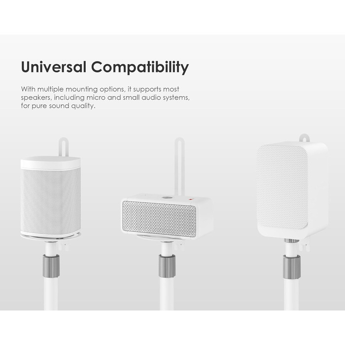 Підставка для колонок FITUEYES Design, металева, регульована по висоті, 2 шт, білий колір