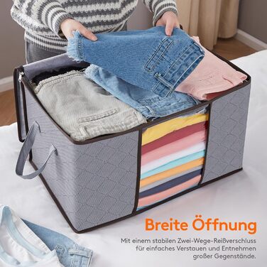 Органайзер для зберігання речей Lifewit - коробка для під ліжко, сірий (4 шт, 50л)