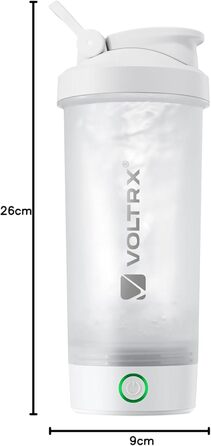 Електричний шейкер для протеїну Voltrx Titanus USB-C, 700 мл (24oz), білий, без BPA