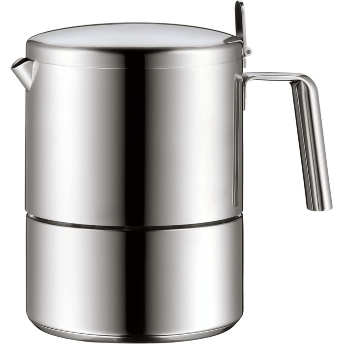 WMF Kult Espresso Maker 300ml, Espresso Machine for 6 Cups, Brushed Cromargan Stainless Steel, Induction, Dishwasher-Safe