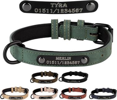 Лідяний нашийник для собак та котів з гравіюванням імені, зелений (L)