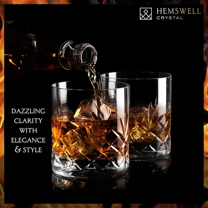 Набір склянок для віскі Glenrigg 2 шт., 310 мл – склянки-тумблери з кришталю без свинцю, з важким дном, ручна обробка, подарункова коробка