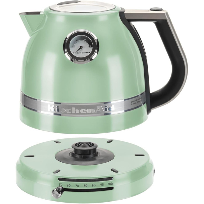 KitchenAid Kettle with Temperature Setting from 50 to 100°C | Tea Kettle with Temperature Indicator and Scale Filter 1.5L | Electric 2400 Watt | Stainless Steel | Pistachio 1.5 Liter Pistachio