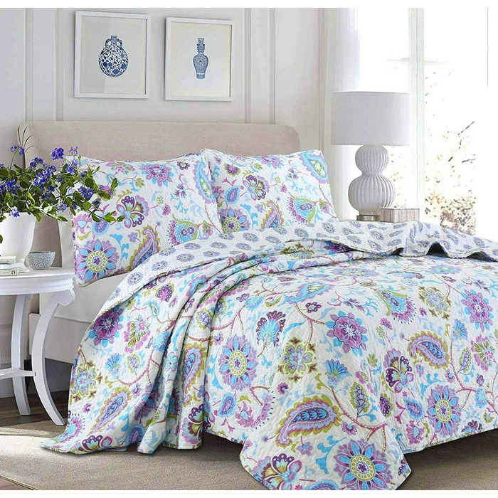 Комплект постільної білизни Cozy Line Home Fashions Moorea Wende-Bettwäsche-Set (ліловий, Paisley, King)