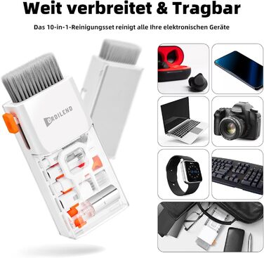 Набір для чищення клавіатури та гаджетів Ordilend: щітка, спрей, для ноутбука, телефону, планшета, ПК, монітора, камери