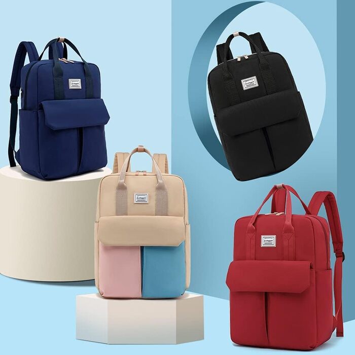 Рюкзак FUXINGYAO для жінок з відділенням для ноутбука 15.6 дюймів, антикрадійний, 23L (Червоний)